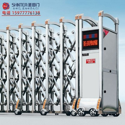 不锈钢自动伸缩闸门厂|精抛不锈钢伸缩门