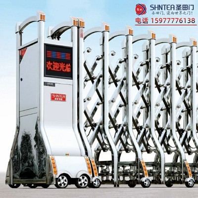 不锈钢镜面伸缩门|8K不锈钢304伸缩门|伸缩门厂