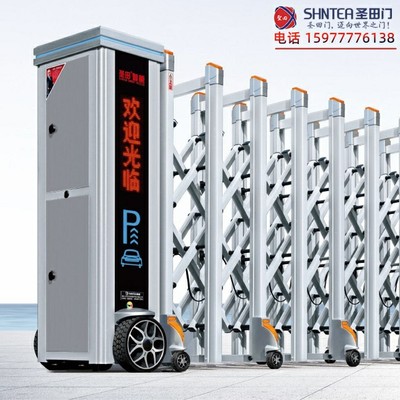 厂房大门推拉门|无轨收缩电动门|栅栏电动伸缩门