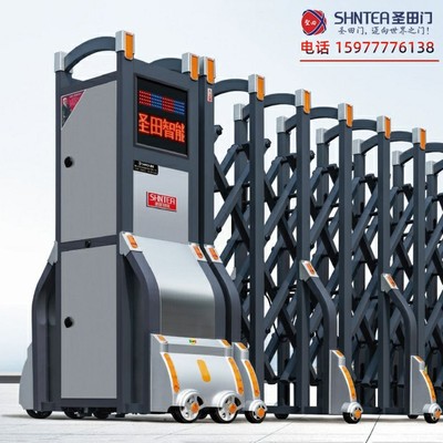 不锈钢自动伸缩门|圣田伸缩门|品牌自动伸缩门